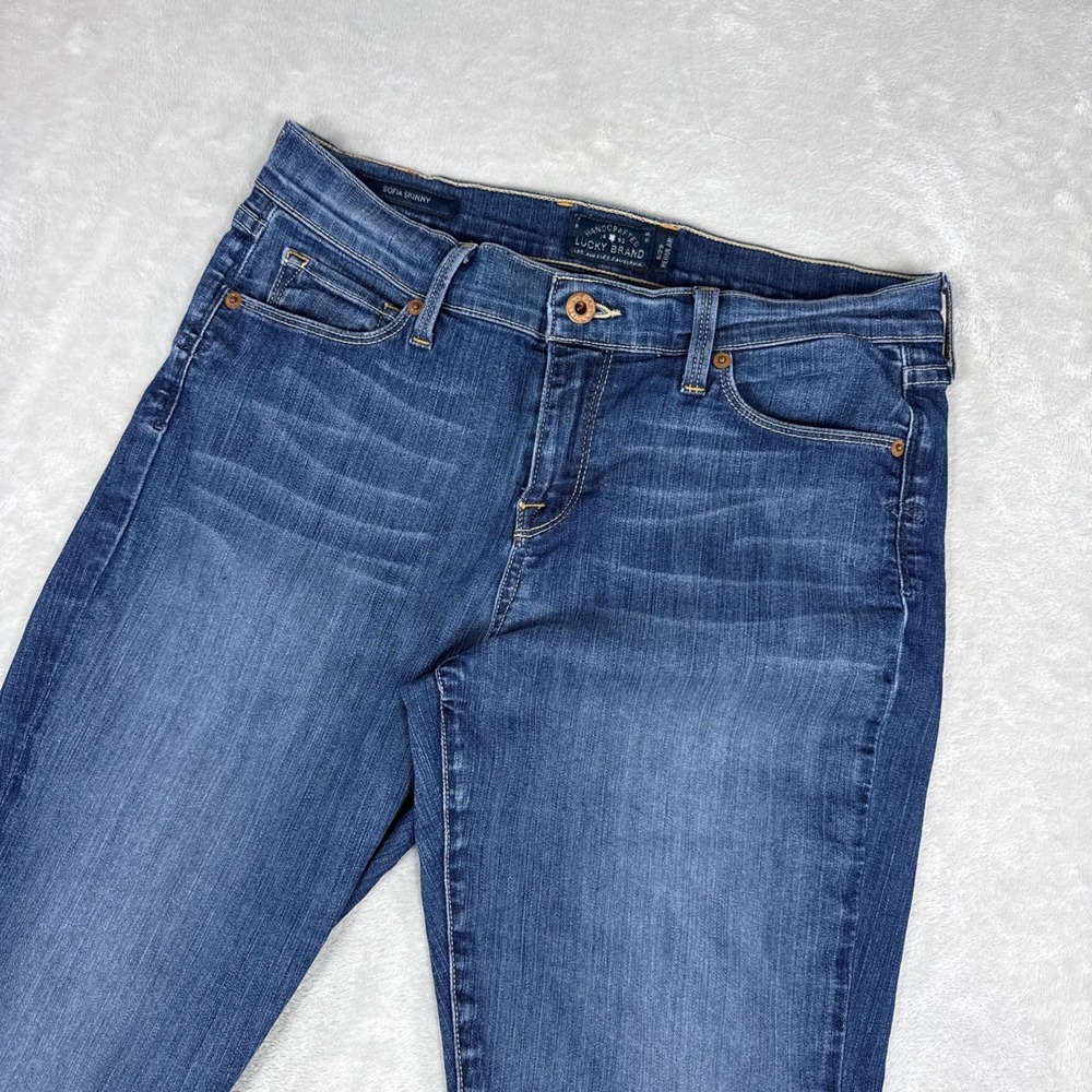 Lucky Brand Women's Sofia Skinny Straight Leg Stretch Blue Jeans Size 8 (30X29)